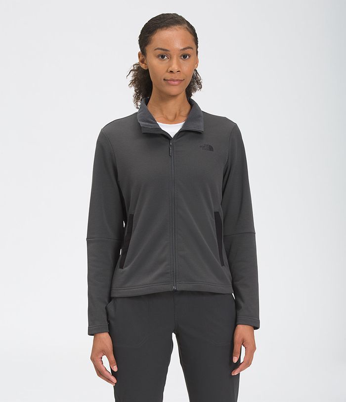 The North Face Softshell Jacket Wayroute Full Zip Dark Grey - Womens - Thailand RYEGC-5081